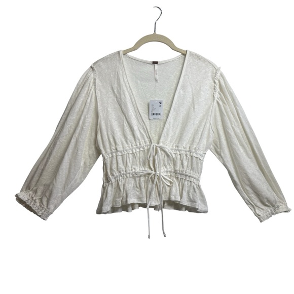 Free People Women's Lets Go‎ Linen Cotton Blouse, Size XSMALL - Picture 6 of 15